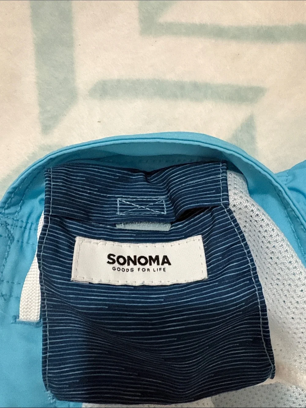 Sonoma Light Blue Orange Red Navy Colorblock Hybrid Shorts